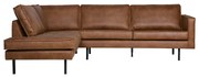 BePureHome Rodeo Hoekbank Eco Leer Links Cognac
