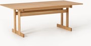 Uitschuifbare eettafel Brynn van eikenhout, in verschillende formaten