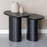 Tafeltjes Set Zwart Hout Organisch - 48 X 32cm.