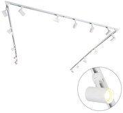 Modern 1-fase railsysteem met 15 Spot / Opbouwspot / Plafondspots wit - Iconic Jeana Modern GU10 Binnenverlichting Lamp