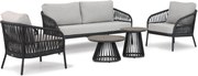 Stoel en Bank Loungeset 4 personen Aluminium/rope Grijs Coco Puerto/Sorrento