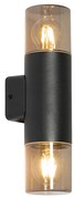Moderne buiten wandlamp zwart 2-lichts IP44 - Odense