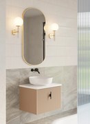 Muebles Ezra badmeubel ribbelfront 60cm macchiato met wit toppaneel zonder waskom