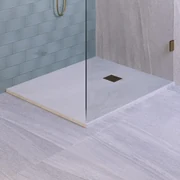 BRAUER Relievo Crag Douchebak 120x90cm antislip antibacterieel mineraalmarmer mat wit DB-RC90X120W