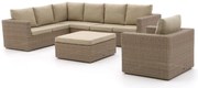 Hoek loungeset Intenso  | 7 personen | Loungeset Beige | Hoekbank Wicker (vlechtwerk) | 306x230cm | Kees Smit Tuinmeubelen