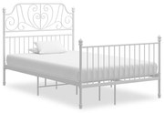 vidaXL Bedframe metaal wit 120x200 cm