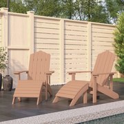 vidaXL Tuinstoelen 2 st Adirondack met voetensteunen HDPE bruin