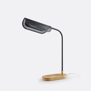 Verstelbare lamp, smeedijzer en eik, Opia