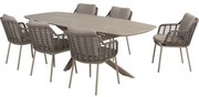 Puglia Prado dining tuinset 240x105xH75 cm 7 delig latte met keramisch deens ovaal blad Taste 4SO