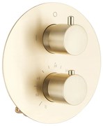 Saniclear Brass ronde inbouw kraan thermostatisch geborsteld messing - mat goud