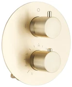 Saniclear Brass ronde inbouw kraan thermostatisch geborsteld messing - mat goud