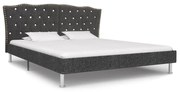 vidaXL Bedframe stof donkergrijs 135x190 cm