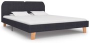 vidaXL Bedframe stof donkergrijs 160x200 cm