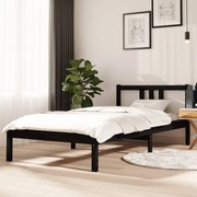 vidaXL Bedframe massief hout zwart 90x190 cm 3FT Single