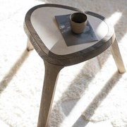 Eleonora Fred Bijzettafel Hout Met Marmer - 45 X 38cm.