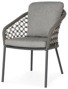 SUNS Nappa dining chair matt royal grey/mix macrame carbon grey/light anthracite