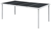 vidaXL Tuintafel 190x90x74 cm staal zwart