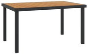 vidaXL Tuintafel 140x90x74 cm aluminium en HKC bruin