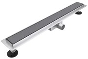 Fortifura Galeria douchegoot - 160cm - gesloten rooster - vloerflens - Geborsteld Gunmetal PVD SW719878/SW1075316