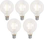 Set van 5 Smart E27 dimbare LED lampen G95 helder 7W 806 lm 2700-6500K Zigbee