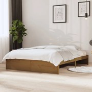 vidaXL Bedframe massief hout honingbruin 135x190 cm 4FT6 Double