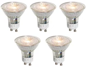 Set van 5 GU10 50mm LED lampen helder 3W 250 lm 2200K