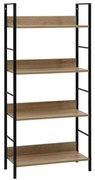 vidaXL Boekenkast 4 schappen 60x27,6x124,5 cm spaanplaat eikenkleurig