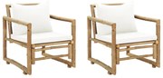vidaXL Tuinstoelen 2 st met kussens bamboe