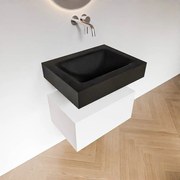 Zaro Alan badmeubel 60cm talc 1 lade met vrijhangende wastafel cloud midden zonder kraangat urban