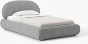 Bouclé gestoffeerd eenpersoonsbed Alba