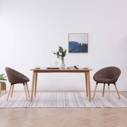 vidaXL Eetkamerstoelen 2 st stof bruin