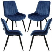 Set van 4 Lene Fluwelen Stoelen