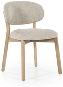 Eleonora Mikky Luxe Eetkamerstoel Eiken Taupe En Stof