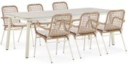 Tuinset 6 personen 220 cm Aluminium/rope Taupe Lifestyle Garden Furniture Catalone/Tavano