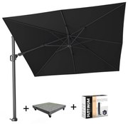 Challenger T2 zweefparasol 300x300 cm zwart  met 90KG voet en hoes