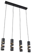 Eettafel / Eetkamer Moderne hanglamp zwart 4-lichts - Stream Modern GU10 Binnenverlichting Lamp