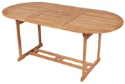 vidaXL Tuintafel 180x90x75 cm massief teakhout