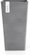 Ecopots bloempot Rotterdam Mid High 56 - Vierkant - Grey - 31 x H56,5 cm