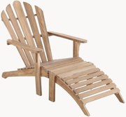 Tuin armstoel Adirondack van teakhout met kruk