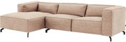 Goossens Bank Calvin bruin, micro leer, 3-zits, modern design