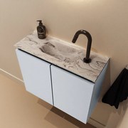 Mondiaz Ture DLux toiletmeubel 60cm clay met wastafel glace midden met kraangat