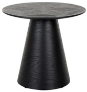 Richmond Interiors Blax Ronde Bijzettafel Zwart Hout - 58.5 X 58.5cm.