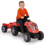 Smoby Kinderspeelgoedtractor met aanhanger Farmer XL rood