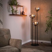 Zwarte Vloerlamp Met Rookglas