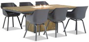 Tuinset 6 personen 220 cm Kunststof Grijs Hartman Sophie