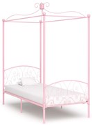 vidaXL Hemelbedframe metaal roze 90x200 cm