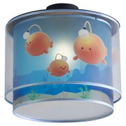 Kinder plafondlamp blauw met bulby - Harrie meets Bulby