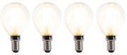 Set van 4 E14 dimbare LED lampen P45 helder 3W 250 lm 2700K