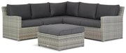 Loungeset tuin 4 personen Wicker Grijs Garden Collections Giardino