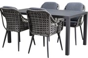 Dublin Ardore dining tuinset 180x90xH75 cm 5 delig antraciet aluminium